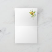 Carte Merci de tournesol ou note vide (Intérieur)