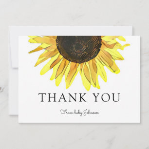 Carte Merci de tournesol peint personnalisé