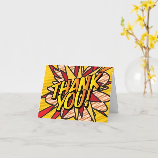 Carte Merci de typographie moderne (Fleur jaune)