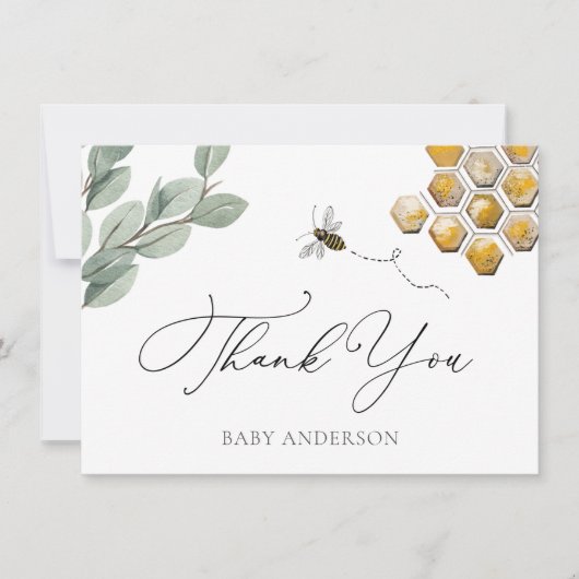 Carte Merci de verdure des abeilles et des eucalyptus (Devant)