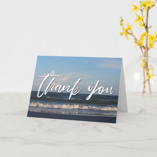 Carte Merci décontracté écriture manuscrite Soirée Ocean (Fleur jaune)