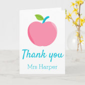 Carte Merci d'enseignant de pomme colorée moderne (Fleur jaune)