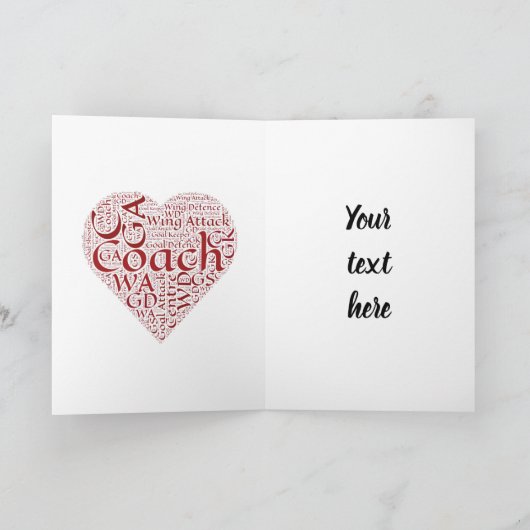 Carte Merci d'entraîneur de devis Netball (Intérieur)