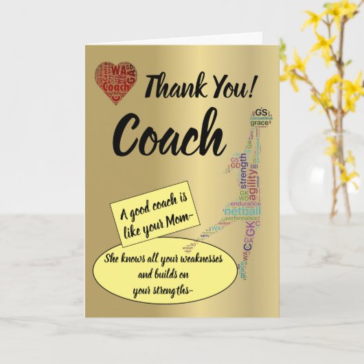 Carte Merci d'entraîneur de devis Netball (Fleur jaune)