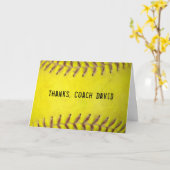 Carte Merci d'entraîneur de softball jaune (Fleur jaune)