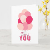 Carte Merci des ballons roses (Fleur jaune)