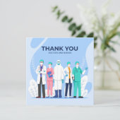 Carte Merci des médecins et des infirmières (Debout devant)