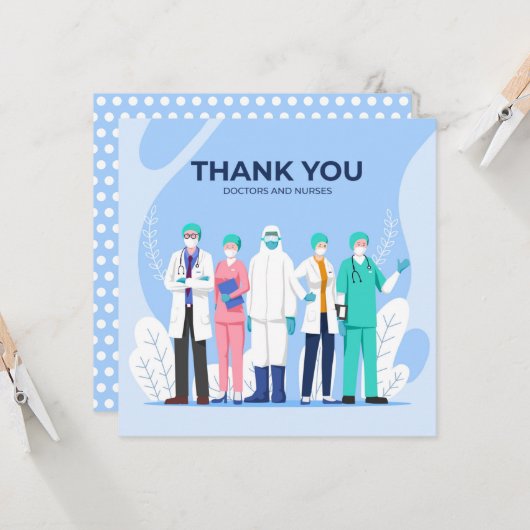 Carte Merci des médecins et des infirmières (Devant/Arrière en situation)