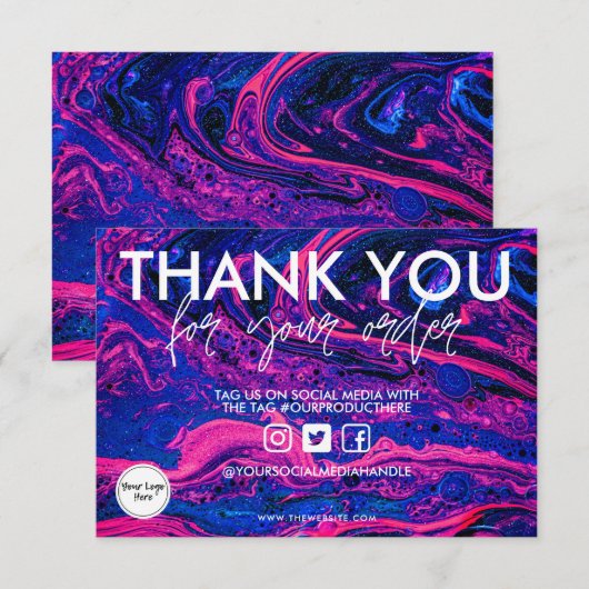 Carte Merci d'espace aquarelle (Devant / Derrière)