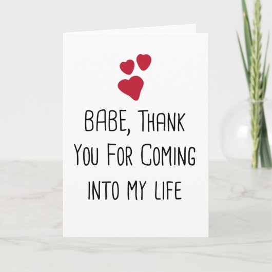 Carte Merci d'être dans ma vie, je t'aime (Devant)