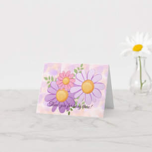 Carte Merci d'être là ! Pâquerettes violettes