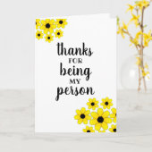 Carte Merci d'être ma personne (Fleur jaune)