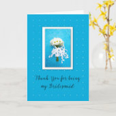 Carte Merci d'être ma servante sur le bleu (Fleur jaune)