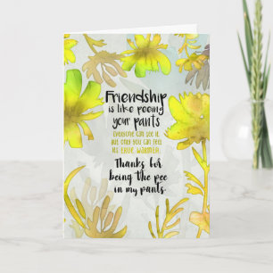 Carte Merci d'être Pee dans mon pantalon