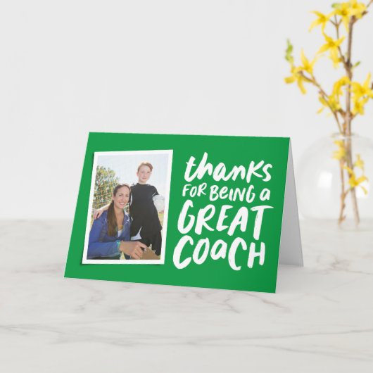 Carte Merci d'être un grand coach vert merci (Fleur jaune)