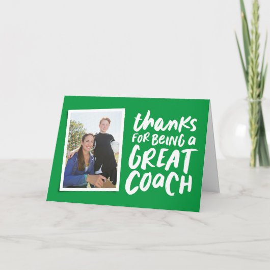 Carte Merci d'être un grand coach vert merci (Devant)
