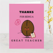 Carte Merci D'Être Un Grand Professeur A+ (Fleur jaune)