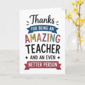Carte Merci d'être un professeur incroyable (Fleur jaune)