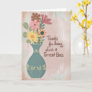 Carte Merci d'être un si grand patron Vase floral