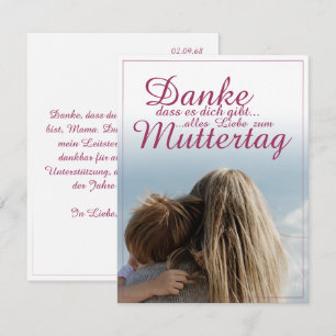 Carte Merci d'exister, Fête des Mères, Mère et Enfant