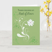 Carte Merci d'honneur à la crème blanche (Fleur jaune)