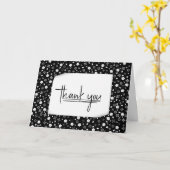 Carte Merci d'impression florale noir et blanc (Fleur jaune)