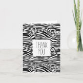 Carte Merci d'impression Zebra noir et blanc (Devant)