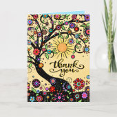 Carte Merci d'inertie Arbre floral blanc (Devant)