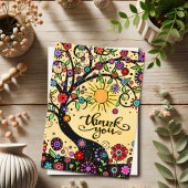 Carte Merci d'inertie Arbre floral blanc
