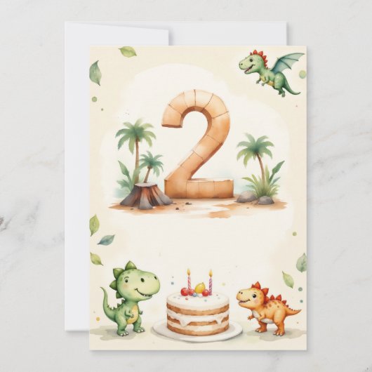 Carte Merci Dinosaur à deux Rex (Dos)