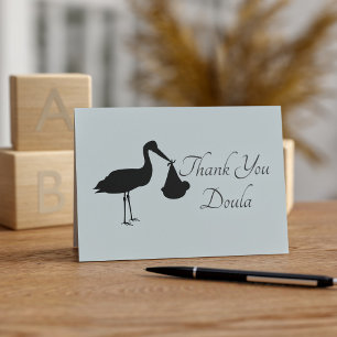 Carte Merci Doula Modern Stork Baby Delivery Card