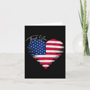 Carte Merci Drapeau Usa Cœur Mémoire Patriotique América