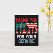 Carte Merci Drapeau Usa Pour Votre Service - Mémorial (Fleur jaune)