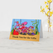 Carte Merci drôle pour les cadeaux de Noël (Fleur jaune)