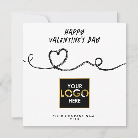 Carte Merci du logo Heureuse Sainte-Valentin (Devant)