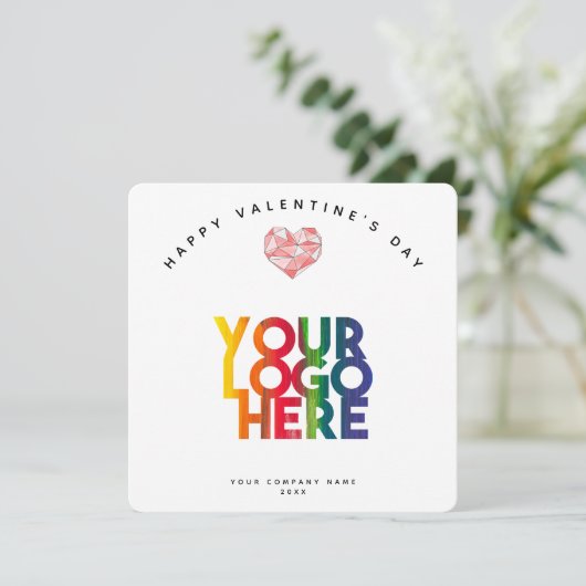 Carte Merci du logo Heureuse Sainte-Valentin (Debout devant)