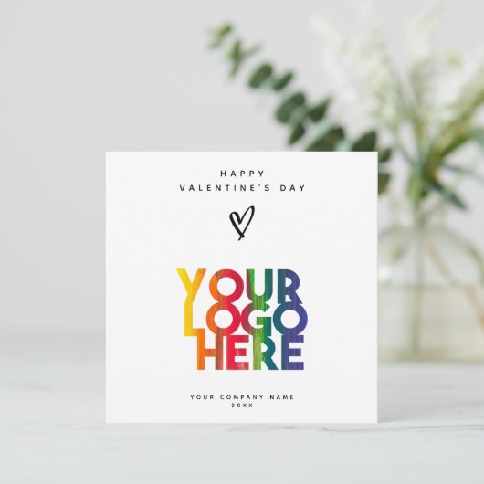 Carte Merci du logo Heureuse Sainte-Valentin (Debout devant)