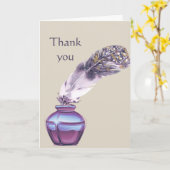 Carte Merci Écrivain Écrivain Auteur Plume Pen Écriture (Fleur jaune)