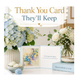 Carte "Merci" Élégante à l'Aquarelle avec des Myrt