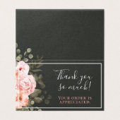 Carte Merci Elégante Blush Rose Floral Roses (Outside Unfolded)