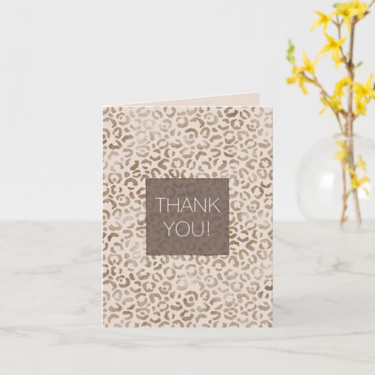 Carte Merci Empreinte de léopard Brown (Fleur jaune)