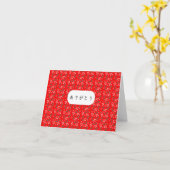 Carte Merci en japonais avec arrière - plan rouge Arigat (Fleur jaune)