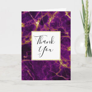 Carte Merci en marbre Abstrait moderne violet et or