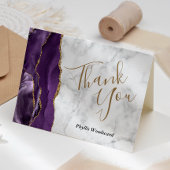 Carte Merci en marbre gris-or violet Agate