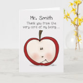 Carte Merci Enseignant COVID-19, Apple Core (Fleur jaune)