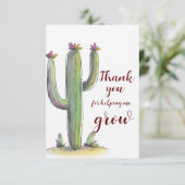 Carte Merci Enseignant Cute aquarelle cactus (Debout devant)