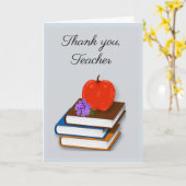 Carte Merci, Enseignant, Livres Apple Bouquet de fleurs (Fleur jaune)