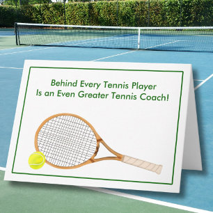 Carte Merci entraîneur de tennis avec raquette de tennis