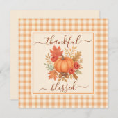 Carte Merci et béni Citrouille | Action de grâces automn (Devant / Derrière)