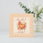 Carte Merci et béni Citrouille | Action de grâces automn (Debout devant)
